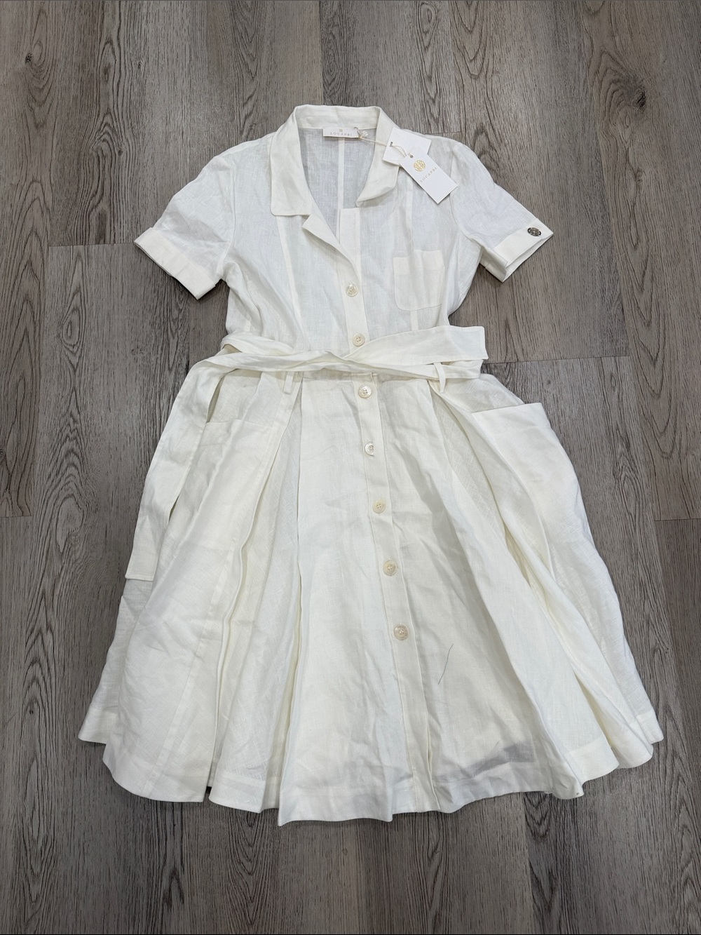 Socapri dress Classic White Button-Front Shirt Dress